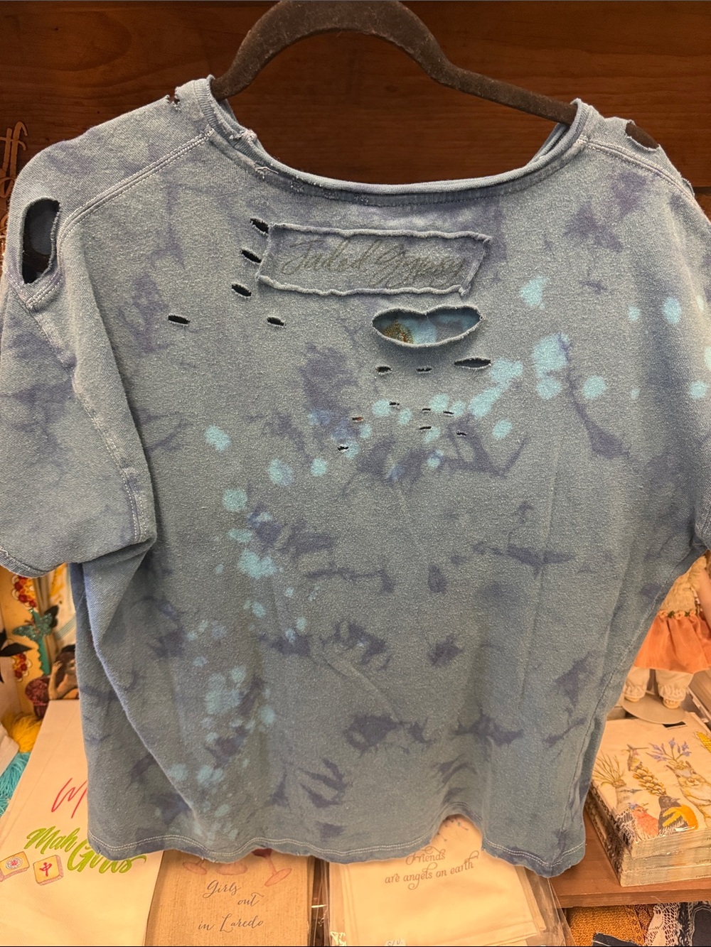 Jaded Gypsy Blue Tie-Dye Star Pocket Tee - Picture 4 of 5